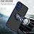 Silicone Matte Finish and Plastic Back Cover Case with Magnetic Finger Ring Stand S04 for Motorola Moto Edge (2022) 5G