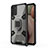 Silicone Matte Finish and Plastic Back Cover Case with Magnetic Finger Ring Stand S04 for Samsung Galaxy M02s