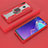 Silicone Matte Finish and Plastic Back Cover Case with Magnetic Finger Ring Stand S04 for Samsung Galaxy M20 Red