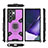 Silicone Matte Finish and Plastic Back Cover Case with Magnetic Finger Ring Stand S04 for Samsung Galaxy S21 Ultra 5G Purple