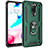 Silicone Matte Finish and Plastic Back Cover Case with Magnetic Finger Ring Stand S04 for Xiaomi Redmi 8