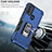 Silicone Matte Finish and Plastic Back Cover Case with Magnetic Finger Ring Stand S05 for Motorola Moto E20