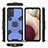 Silicone Matte Finish and Plastic Back Cover Case with Magnetic Finger Ring Stand S05 for Samsung Galaxy A02s
