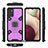 Silicone Matte Finish and Plastic Back Cover Case with Magnetic Finger Ring Stand S05 for Samsung Galaxy A02s