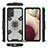 Silicone Matte Finish and Plastic Back Cover Case with Magnetic Finger Ring Stand S05 for Samsung Galaxy A02s