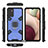 Silicone Matte Finish and Plastic Back Cover Case with Magnetic Finger Ring Stand S05 for Samsung Galaxy A03s