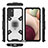 Silicone Matte Finish and Plastic Back Cover Case with Magnetic Finger Ring Stand S05 for Samsung Galaxy F02S SM-E025F