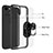 Silicone Matte Finish and Plastic Back Cover Case with Magnetic Finger Ring Stand S06 for Apple iPhone 13