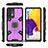 Silicone Matte Finish and Plastic Back Cover Case with Magnetic Finger Ring Stand S07 for Samsung Galaxy A72 4G Purple