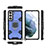 Silicone Matte Finish and Plastic Back Cover Case with Magnetic Finger Ring Stand S07 for Samsung Galaxy S22 Plus 5G