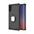 Silicone Matte Finish and Plastic Back Cover Case with Magnetic Finger Ring Stand T01 for Samsung Galaxy Note 10 Gray