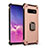 Silicone Matte Finish and Plastic Back Cover Case with Magnetic Finger Ring Stand T01 for Samsung Galaxy S10 5G