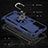 Silicone Matte Finish and Plastic Back Cover Case with Magnetic Finger Ring Stand T02 for Samsung Galaxy S22 5G