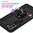 Silicone Matte Finish and Plastic Back Cover Case with Magnetic Finger Ring Stand T03 for Samsung Galaxy S22 Plus 5G