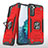 Silicone Matte Finish and Plastic Back Cover Case with Magnetic Finger Ring Stand T04 for Samsung Galaxy S23 5G