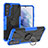 Silicone Matte Finish and Plastic Back Cover Case with Magnetic Finger Ring Stand T08 for Samsung Galaxy S21 5G