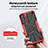 Silicone Matte Finish and Plastic Back Cover Case with Magnetic Finger Ring Stand T08 for Samsung Galaxy S21 5G