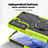 Silicone Matte Finish and Plastic Back Cover Case with Magnetic Finger Ring Stand T09 for Samsung Galaxy S21 FE 5G
