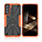 Silicone Matte Finish and Plastic Back Cover Case with Magnetic Finger Ring Stand T09 for Samsung Galaxy S24 Plus 5G