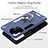 Silicone Matte Finish and Plastic Back Cover Case with Magnetic Finger Ring Stand Y01B for Oppo F19 Pro