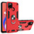 Silicone Matte Finish and Plastic Back Cover Case with Magnetic Finger Ring Stand Y01B for Realme 7i RMX2193 Red