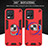 Silicone Matte Finish and Plastic Back Cover Case with Magnetic Finger Ring Stand Y01B for Realme 8 4G