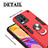 Silicone Matte Finish and Plastic Back Cover Case with Magnetic Finger Ring Stand Y01B for Realme 8 4G