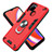 Silicone Matte Finish and Plastic Back Cover Case with Magnetic Finger Ring Stand Y01B for Realme C12