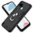 Silicone Matte Finish and Plastic Back Cover Case with Magnetic Finger Ring Stand Y01B for Realme C21Y