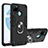 Silicone Matte Finish and Plastic Back Cover Case with Magnetic Finger Ring Stand Y01B for Realme C25Y India