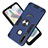 Silicone Matte Finish and Plastic Back Cover Case with Magnetic Finger Ring Stand Y01B for Samsung Galaxy A70E