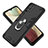 Silicone Matte Finish and Plastic Back Cover Case with Magnetic Finger Ring Stand Y01B for Samsung Galaxy F12