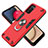 Silicone Matte Finish and Plastic Back Cover Case with Magnetic Finger Ring Stand Y01B for Samsung Galaxy M02s