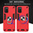 Silicone Matte Finish and Plastic Back Cover Case with Magnetic Finger Ring Stand Y01B for Samsung Galaxy M02s