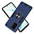 Silicone Matte Finish and Plastic Back Cover Case with Magnetic Finger Ring Stand Y01B for Samsung Galaxy M80S