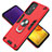 Silicone Matte Finish and Plastic Back Cover Case with Magnetic Finger Ring Stand Y01B for Samsung Galaxy Quantum2 5G