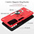 Silicone Matte Finish and Plastic Back Cover Case with Magnetic Finger Ring Stand Y01B for Samsung Galaxy Quantum2 5G