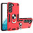 Silicone Matte Finish and Plastic Back Cover Case with Magnetic Finger Ring Stand Y01B for Samsung Galaxy S23 Plus 5G