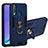 Silicone Matte Finish and Plastic Back Cover Case with Magnetic Finger Ring Stand Y01B for Vivo Y3