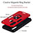 Silicone Matte Finish and Plastic Back Cover Case with Magnetic Finger Ring Stand Y01B for Vivo Y3