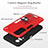 Silicone Matte Finish and Plastic Back Cover Case with Magnetic Finger Ring Stand Y01B for Vivo Y51 (2021)