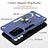 Silicone Matte Finish and Plastic Back Cover Case with Magnetic Finger Ring Stand YB1 for Oppo Reno6 5G