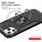 Silicone Matte Finish and Plastic Back Cover Case with Magnetic Finger Ring Stand YF1 for Apple iPhone 13 Pro Max