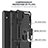 Silicone Matte Finish and Plastic Back Cover Case with Magnetic Finger Ring Stand YF1 for Samsung Galaxy A01 Core