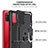 Silicone Matte Finish and Plastic Back Cover Case with Magnetic Finger Ring Stand YF1 for Samsung Galaxy F02S SM-E025F
