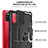 Silicone Matte Finish and Plastic Back Cover Case with Magnetic Finger Ring Stand YF1 for Samsung Galaxy M02s