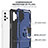 Silicone Matte Finish and Plastic Back Cover Case with Magnetic Finger Ring Stand YF1 for Samsung Galaxy M32 5G