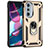 Silicone Matte Finish and Plastic Back Cover Case with Magnetic Finger Ring Stand Z01 for Motorola Moto Edge 30 Pro 5G