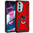 Silicone Matte Finish and Plastic Back Cover Case with Magnetic Finger Ring Stand Z01 for Motorola Moto Edge 30 Pro 5G