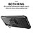 Silicone Matte Finish and Plastic Back Cover Case with Magnetic Finger Ring Stand ZJ1 for Samsung Galaxy A03s